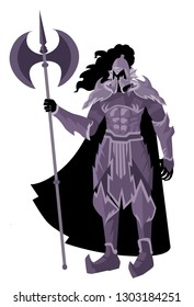 Black Knight With Battle Axe Halberd