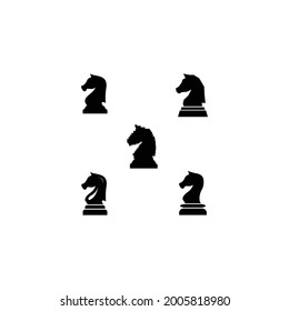 black knight chess icon illustration design