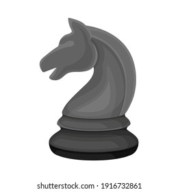 Black Knight as Chess Piece or Chessman Vector Illustration