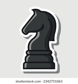 black knight, editable cartoon style sticker vector