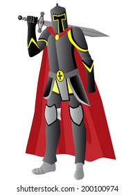 Black knight. Vector illustration