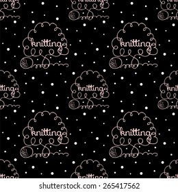 black kniting background with abstract pink tree