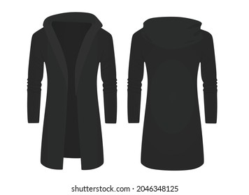 Black knitted jacket. vector illustration