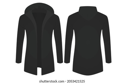 Black knitted jacket. vector illustration