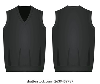 Black knitted pullover. vector illustration	