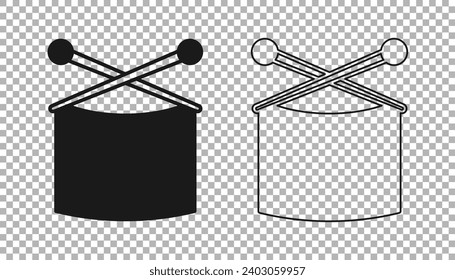 Black Knitting needles icon isolated on transparent background. Label for hand made, knitting or tailor shop.  Vector