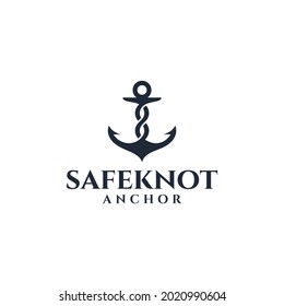 Black Knot Anchor Logo Design Simple Minimalist