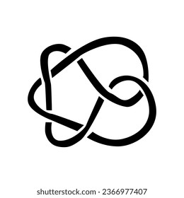 black knot. A black and white image of an infinity symbol conveys its simplicity, elegance, and eternal continuity. The high contrast captures its fluid, interlocking pattern