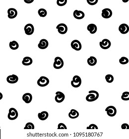 black knots on white background, vector seamless pattern