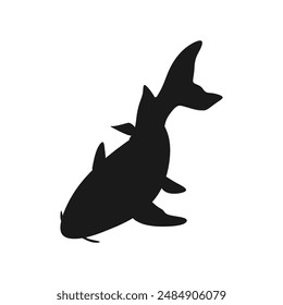 Schwarze Koi Fischsilhouette geeignet für aquatische Designs, Angelplakate, ozeanische Themen Projekte, Unterwasser-Illustrationen, Meereslebewesen Infografik oder nautische Elemente