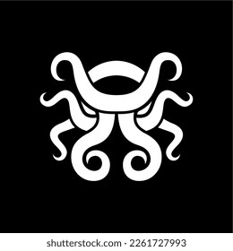 black kraken logo vector. octopus logo