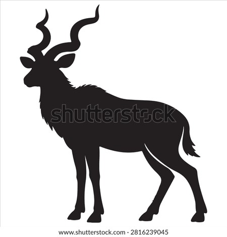 A black kudu animal silhouette vector style illustration