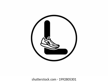 Black L initial letter with shoes in circle design