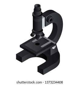 Black lab microscope icon. Isometric of black lab microscope vector icon for web design isolated on white background