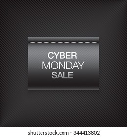 Black label, with "Cyber monday" sign.