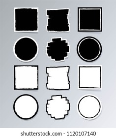Black  label, sticker and badge set.