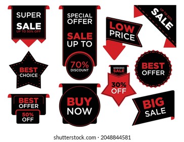 Black label tag for advertising or black friday sale promotion. Vector illustration EPS.8 EPS.10