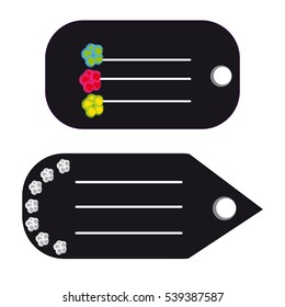 Black labels on white background. Vector illustration.