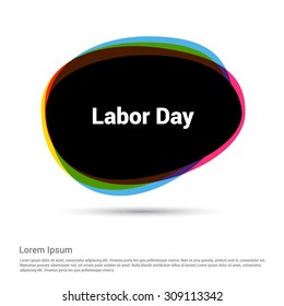 Black Labor Day Creative shape. Vector illustration