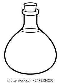 Black laboratory flask isolated icon. Vector illustration