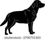 Black Labrador Silhouette: Elegant Standing Profile
