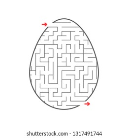 Black labyrinth egg. Kids worksheets. Activity page. Game puzzle for children. Easter holiday. Maze conundrum. Vector illustration