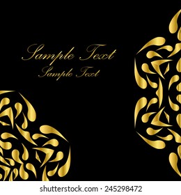 Black lace background with floral ornament.
