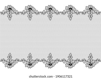 Black lace border on a white background with space for text
