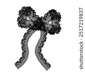 Black lace bow, Graphic design print t-shirts fashion, illustration, vector, posters, cards, stickers, mug
