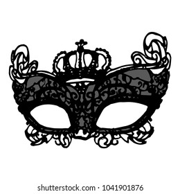 Black lace carnival mask vector