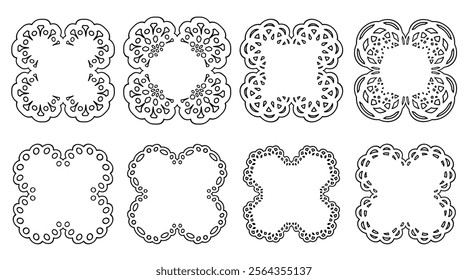 Black lace decorative material set