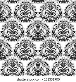 Black Lace. Floral pattern. Seamless texture.