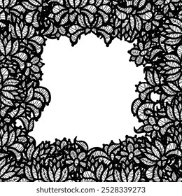 Black lace frame is perfect for stunningly elegant designs and beautiful backgrounds. Abstract flowers