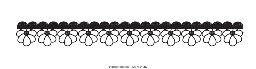 Black lace on white. vector
