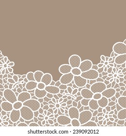 Ornamento de encaje negro. Tarjeta vectorial.