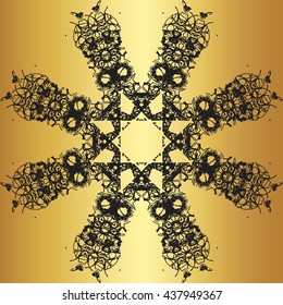 Black lace pattern on a gold background
