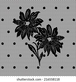 black lace  pattern on white background
