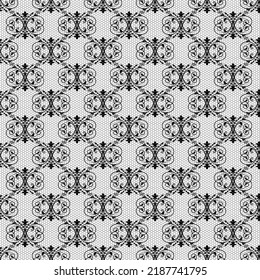 black lace pattern on a white background