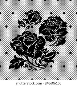 black lace pattern on white background