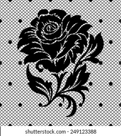 black lace pattern on white background