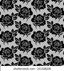 black lace pattern on white background