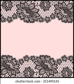 Black Lace ribbon seamless pattern