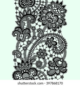 Black Lace Seamless Pattern.