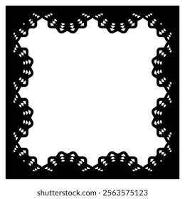 Black lace square frame material