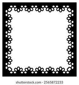 Black lace square frame material