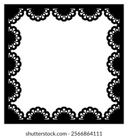 Black lace square frame material