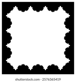 Black lace square frame material