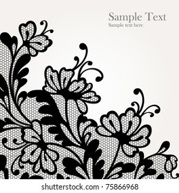 Black Lace Vector Design  All Shape Available Under Clipping Mask