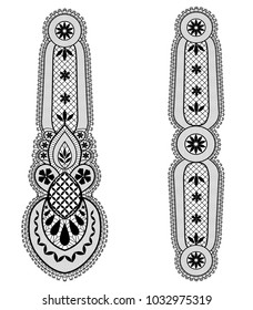 black lacy elements on white background. vector