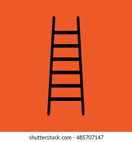 Black ladder icon vector. Orange background